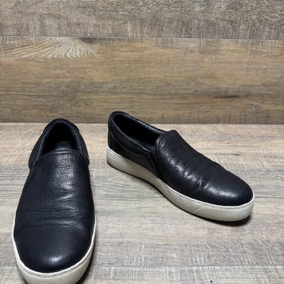 Frye Black Leather Slip On Sneakers Women's Size 7.5 - Picture 5 of 6